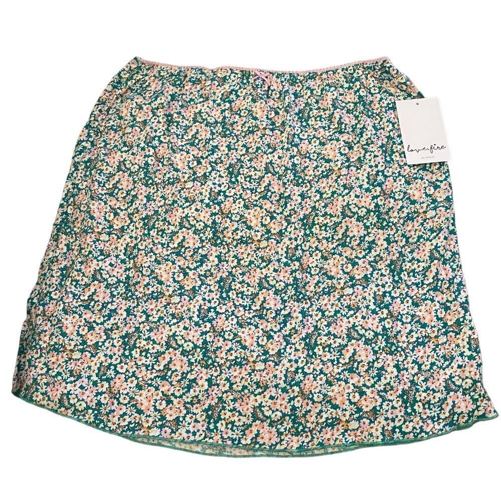 SLIP SKIRT BY LOVE FIRE, SMALL, TURQUOISE